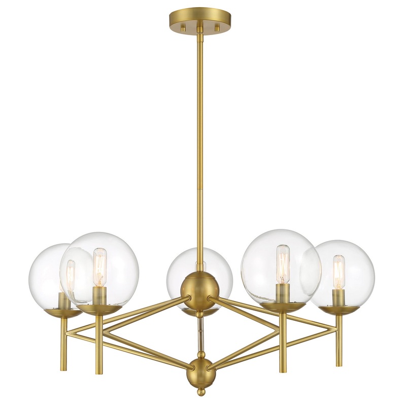 Minka-Lavery 2795-695 Auresa Five Light Pendant, Soft Brass
