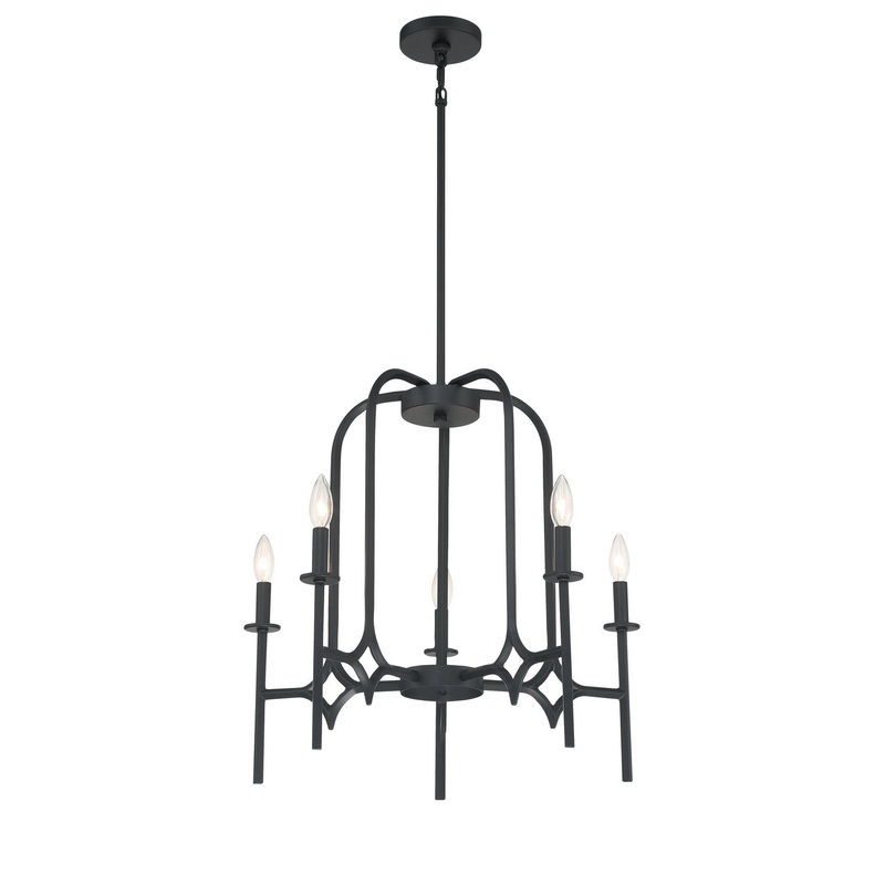 Minka-Lavery 5035-66A Muncie Five Light Chandelier, Coal