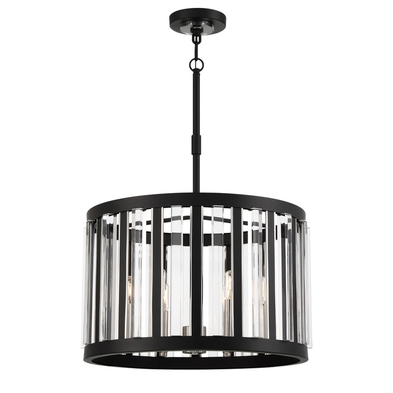 Minka-Lavery 5496-729 Majestic Splendor Six Light Chandelier, Sand Coal And Polished Nickel