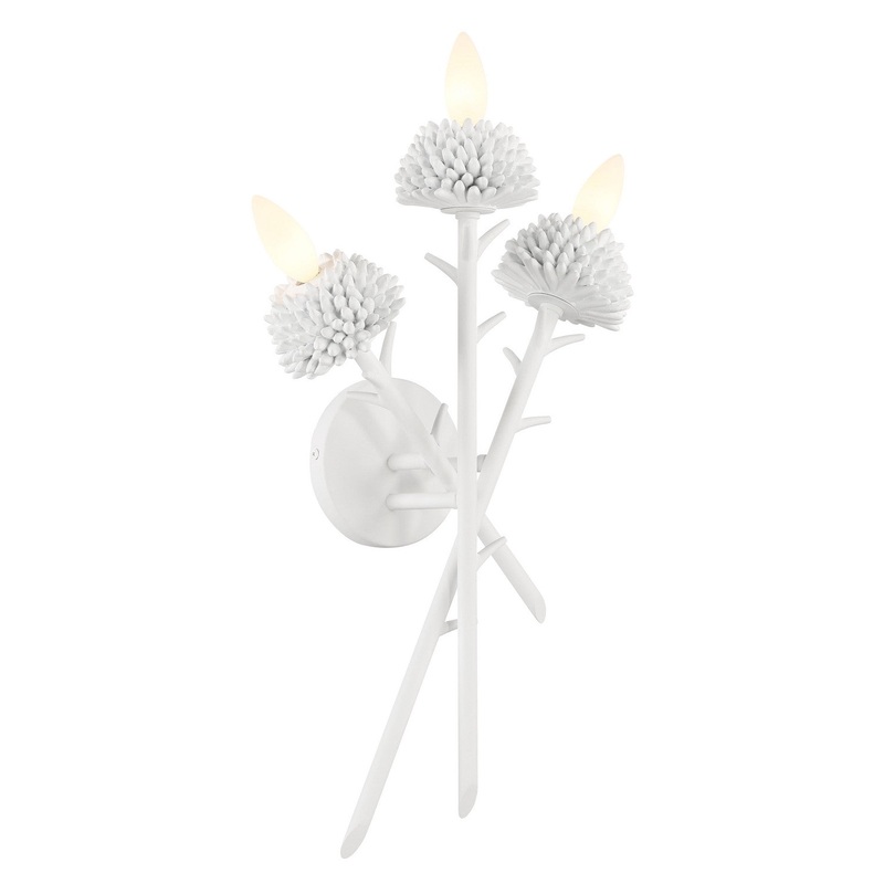 Minka-Lavery 5903-655 North Fork By Robin Baron Three Light Wall Sconce, Sand White