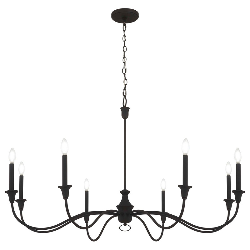 Minka-Lavery 6258-076 Halifax County Eight Light Chandelier, Textured Black