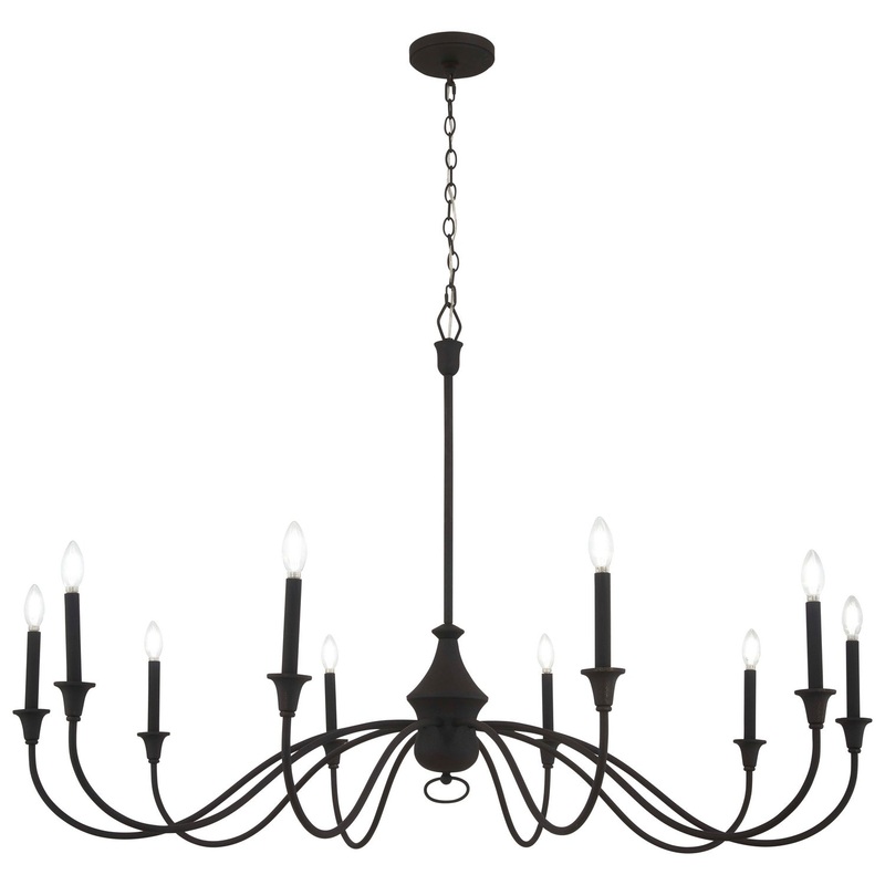 Minka-Lavery 6259-076 Halifax County Ten Light Chandelier, Textured Black