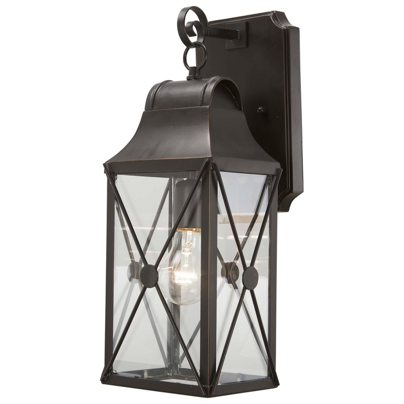 Minka-Lavery 73291-143C De Luz One Light Outdoor Wall Mount, Oil Rubbed Bronze W/ Gold Highlights