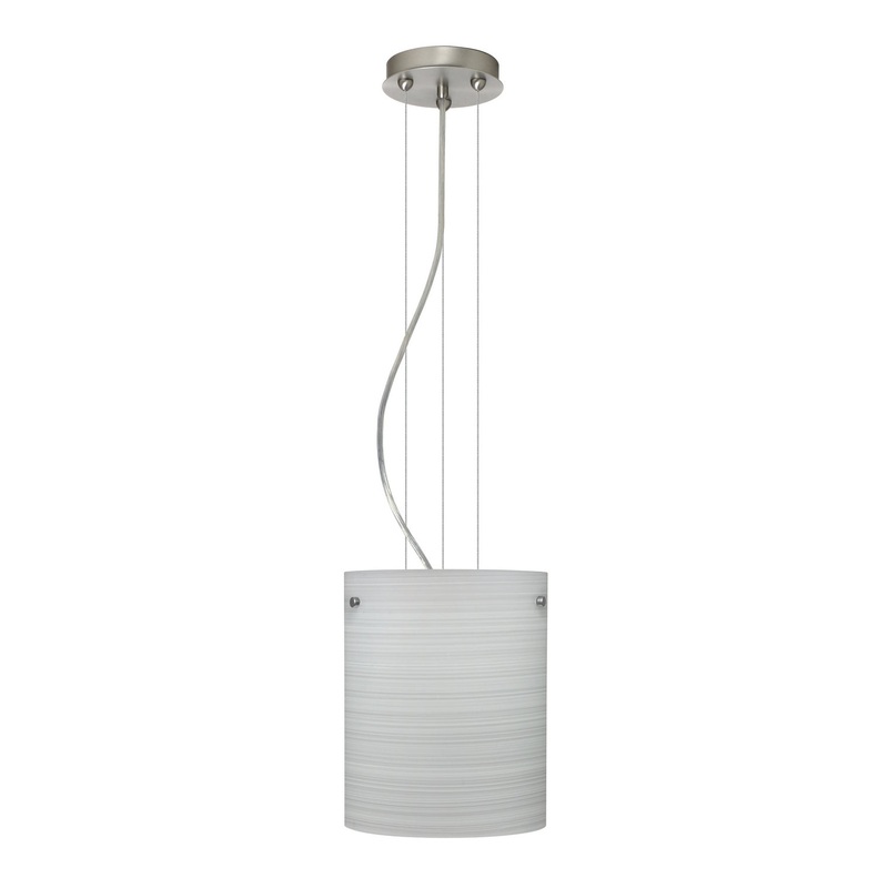 Besa 1KG-4006KR-LED-SN Tamburo One Light Pendant Satin Nickel