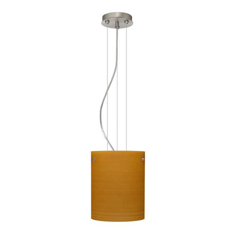 Besa 1KG-4006OK-LED-SN Tamburo One Light Pendant Satin Nickel