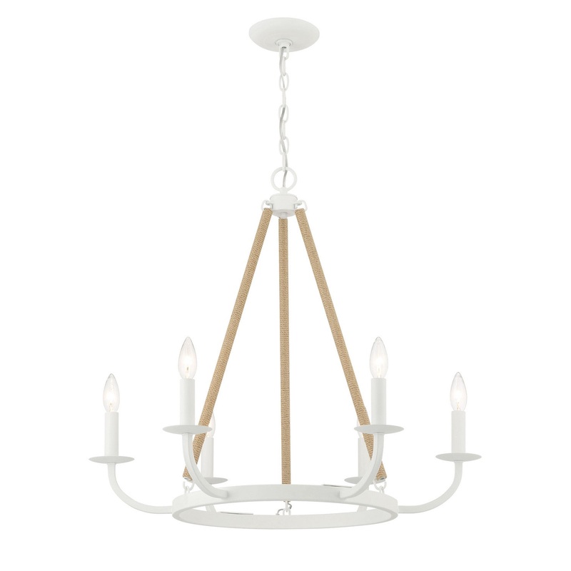 Minka-Lavery 2126-655 Lanton Six Light Chandelier, Sand White