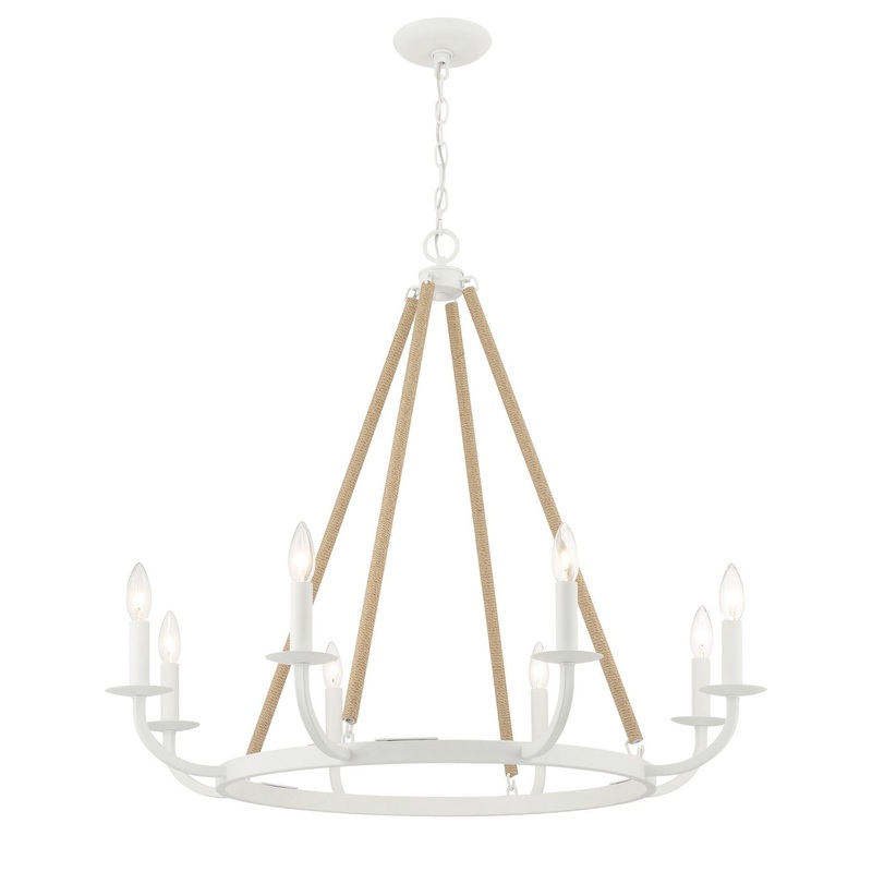 Minka-Lavery 2128-655 Lanton Eight Light Chandelier, Sand White
