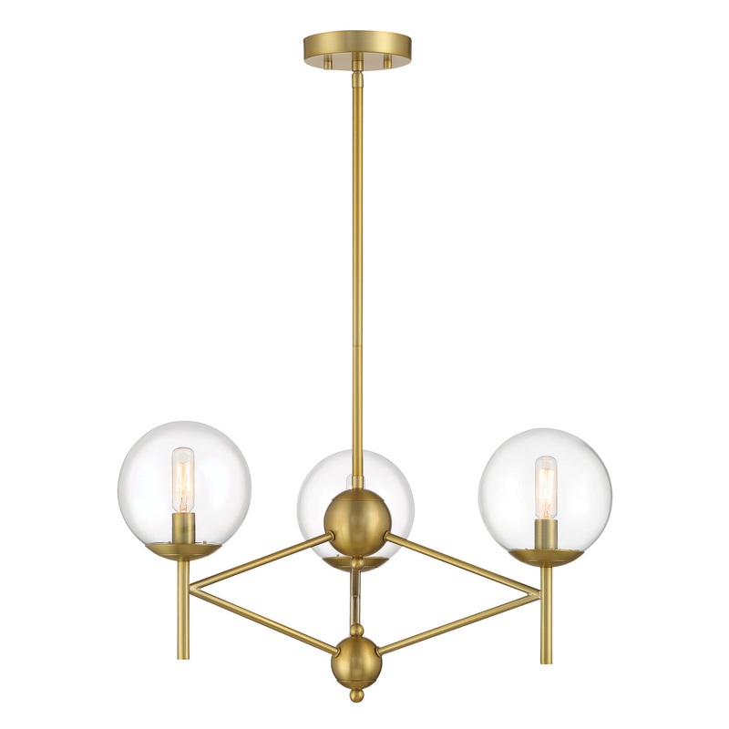 Minka-Lavery 2796-695 Auresa Three Light Pendant, Soft Brass