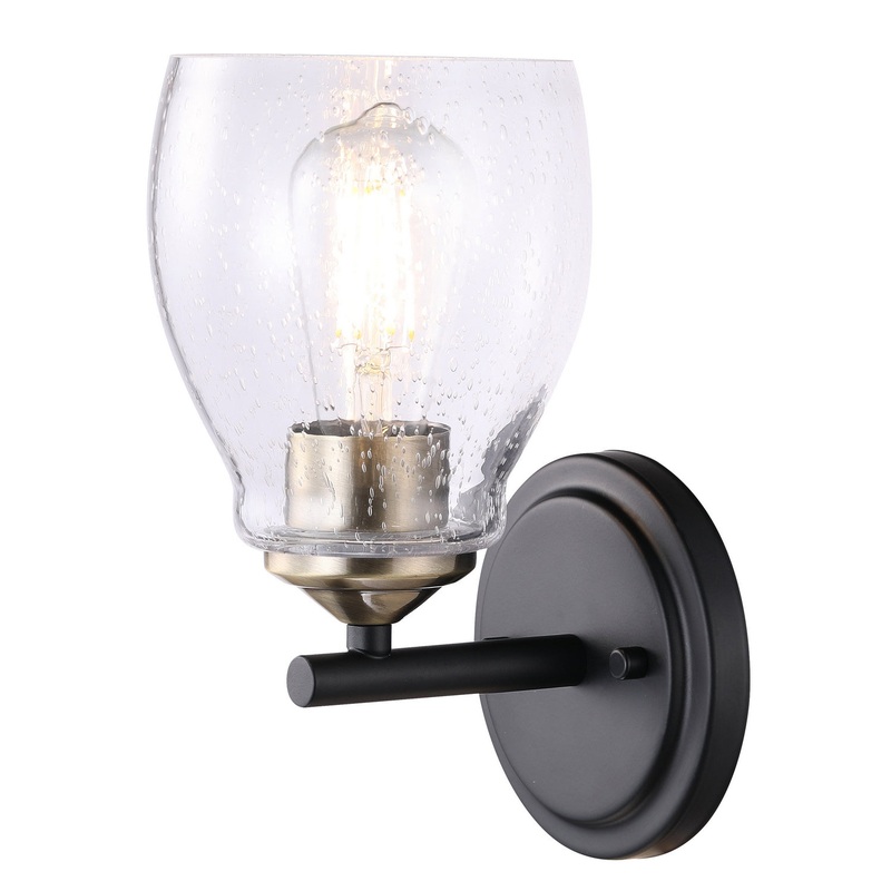 Minka-Lavery 2431-878 Winsley One Light Wall Lamp, Coal And Stained Brass