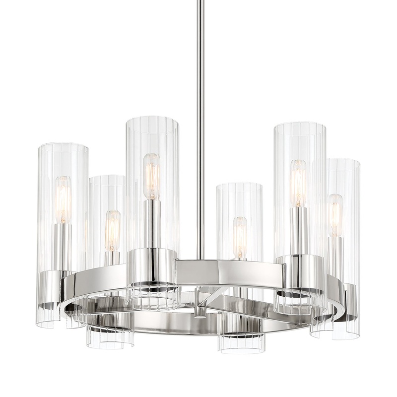 Minka-Lavery 3895-77 Vernon Place Six Light Chandelier, Chrome