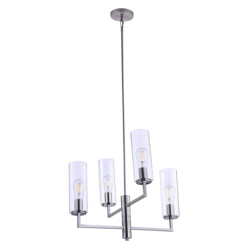 Minka-Lavery 4045-84 Acacia Four Light Chandelier, Brushed Nickel