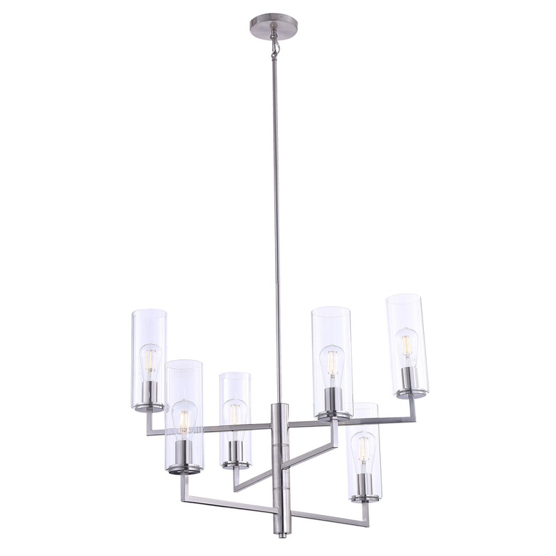 Minka-Lavery 4046-84 Acacia Six Light Chandelier, Brushed Nickel