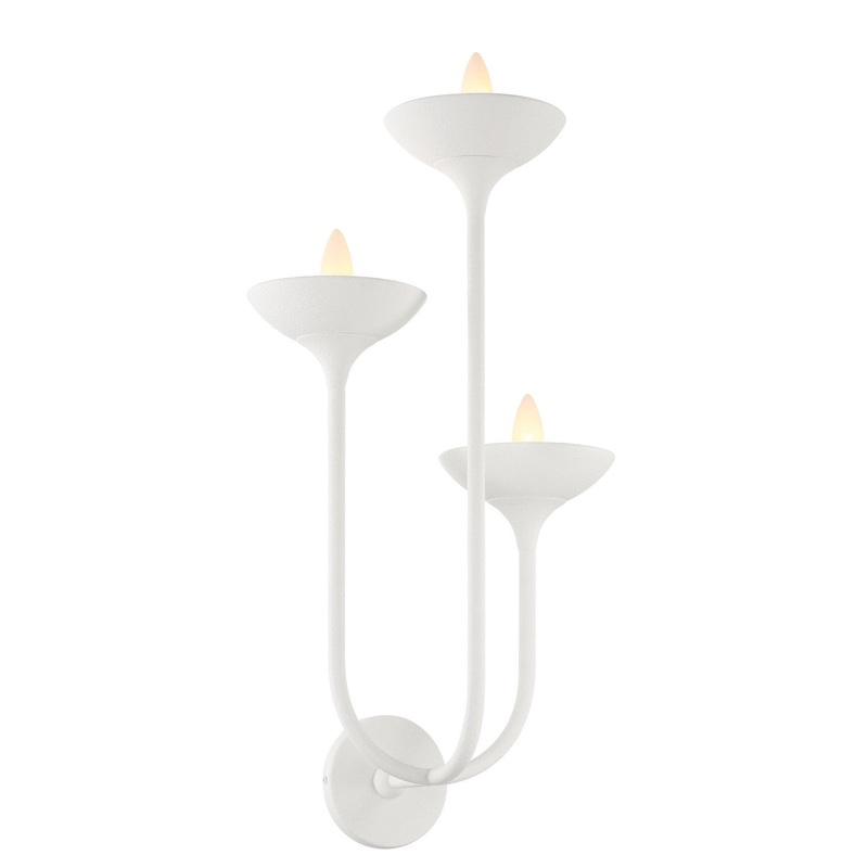 Minka-Lavery 4713-892 Ryton Three Light Wall Sconce, Plaster White