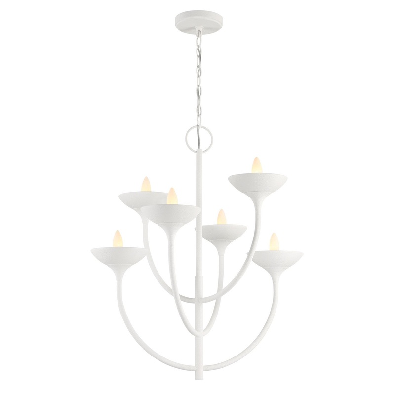 Minka-Lavery 4715-892 Ryton Six Light Chandelier, Plaster White