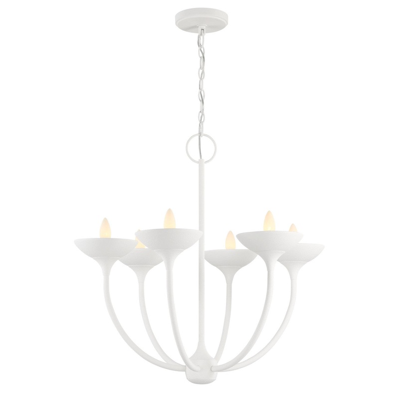 Minka-Lavery 4716-892 Ryton Six Light Chandelier, Plaster White