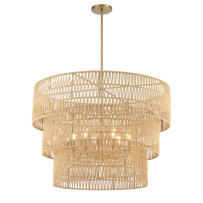 Minka-Lavery 5046-695 Bungalow Heaven Six Light Pendant, Soft Brass