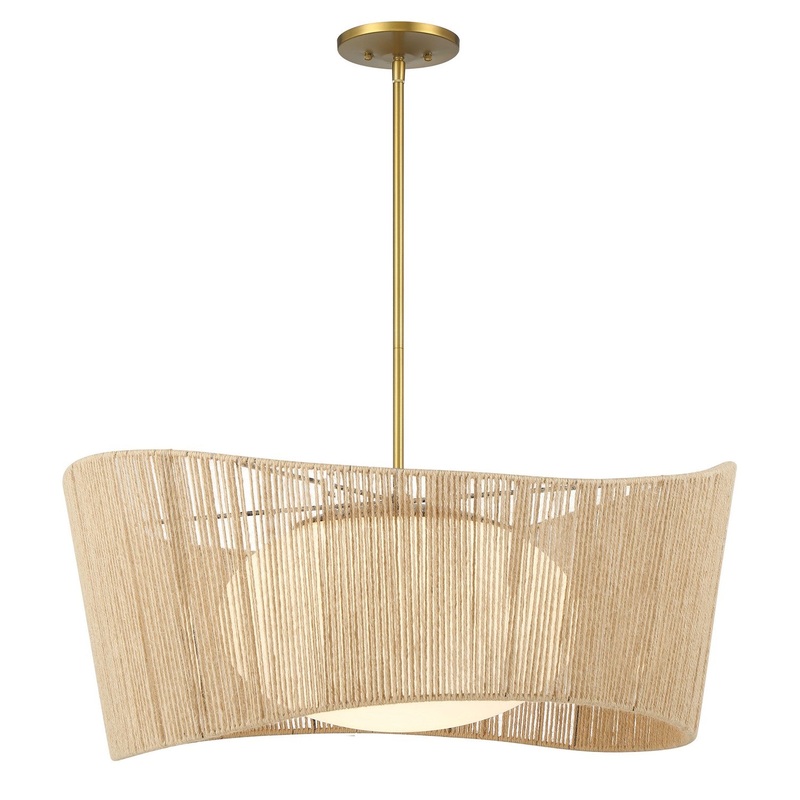 Minka-Lavery 6577-695 Key Largo One Light Pendant, Soft Brass