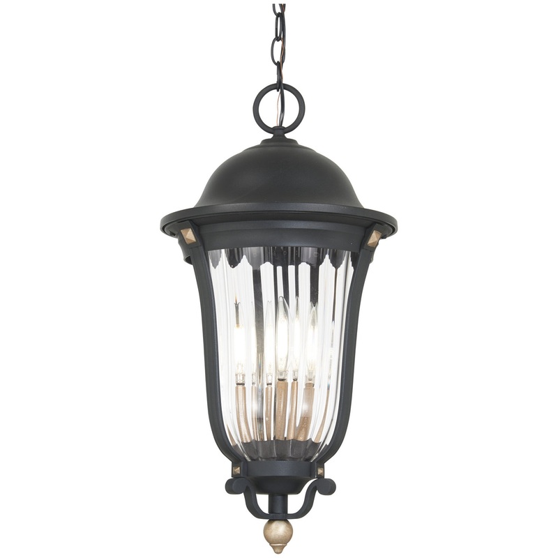 Minka-Lavery 73237-738 Peale Street Four Light Outdoor Chain Hung, Sand Coal And Vermeil Gold