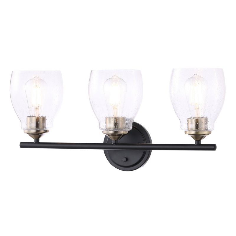 Minka-Lavery 2433-878 Winsley Three Light Wall Lamp, Coal And Stained Brass