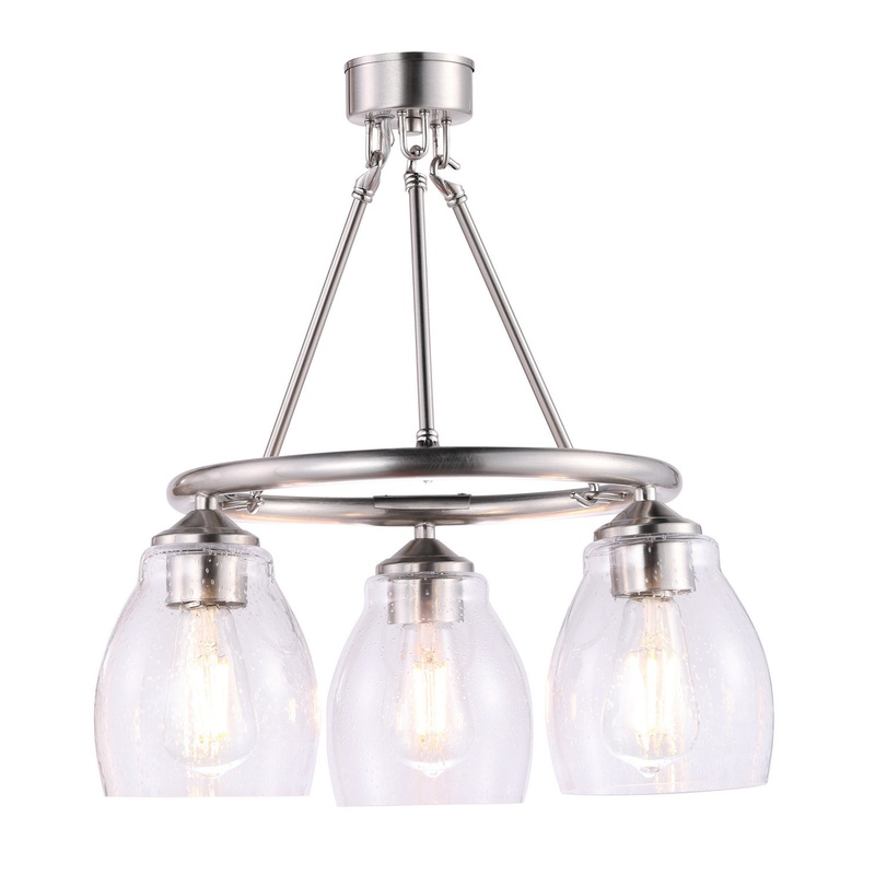 Minka-Lavery 2437-84 Winsley Three Light Chandelier, Brushed Nickel