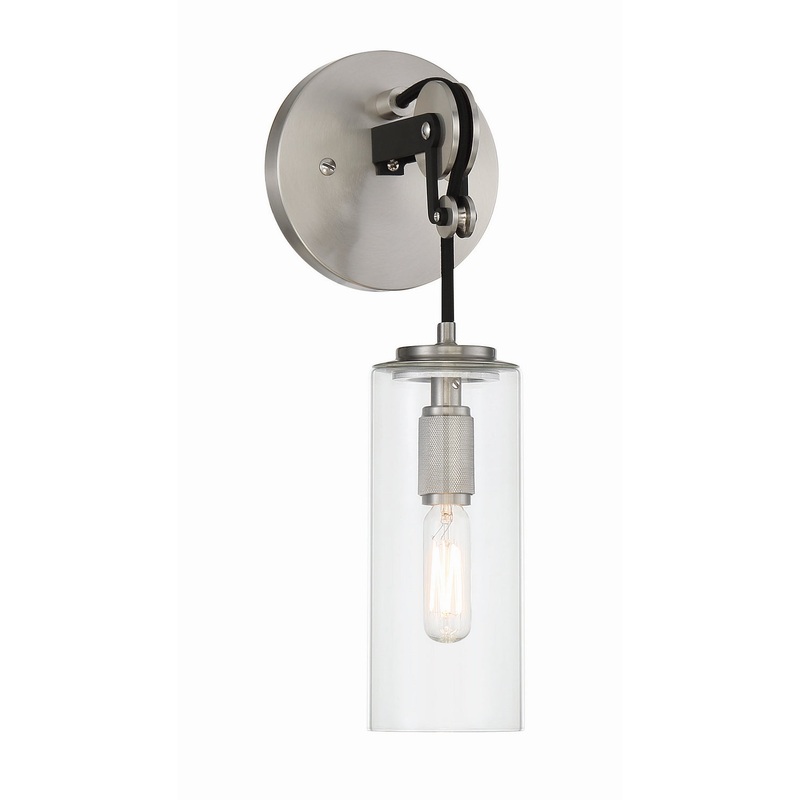 Minka-Lavery 2891-691 Pullman Junction One Light Bath Bar, Coal With Brushed Nickel