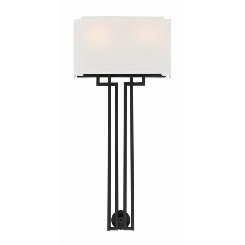 Minka-Lavery 2951-572 Upham Estates Two Light Wall Sconce, Coal w/Polished Nickel Highlights