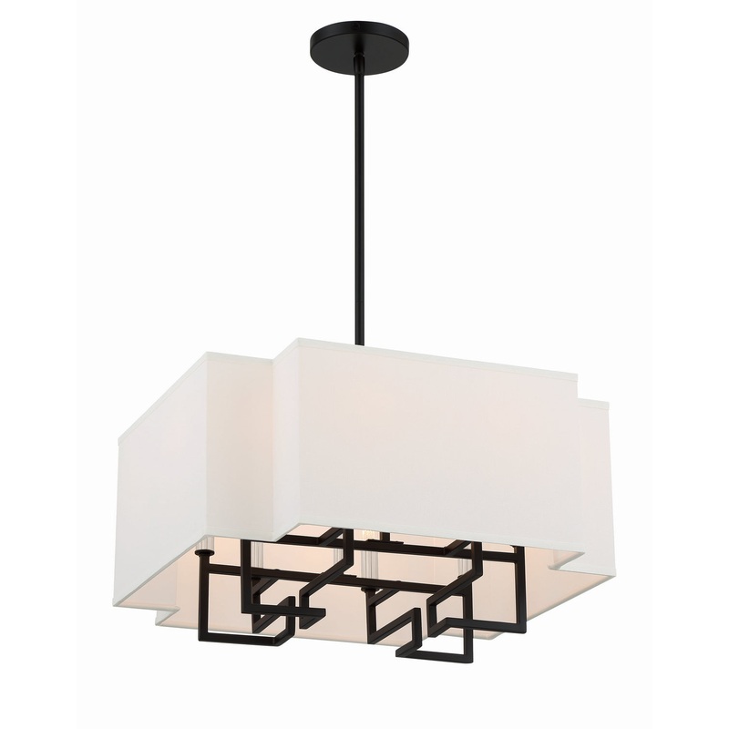 Minka-Lavery 2958-572 Upham Estates Eight Light Pendant, Coal w/Polished Nickel Highlights