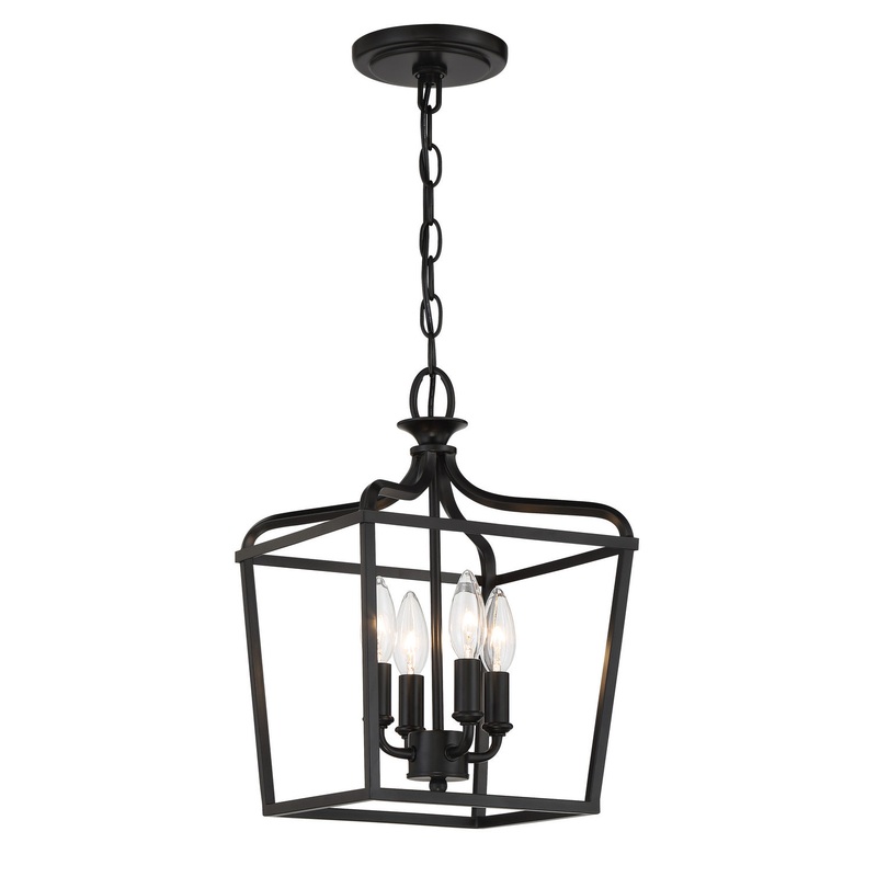 Minka-Lavery 4445-66A Laurel Estate Four Light Foyer/Semi Flush, Coal