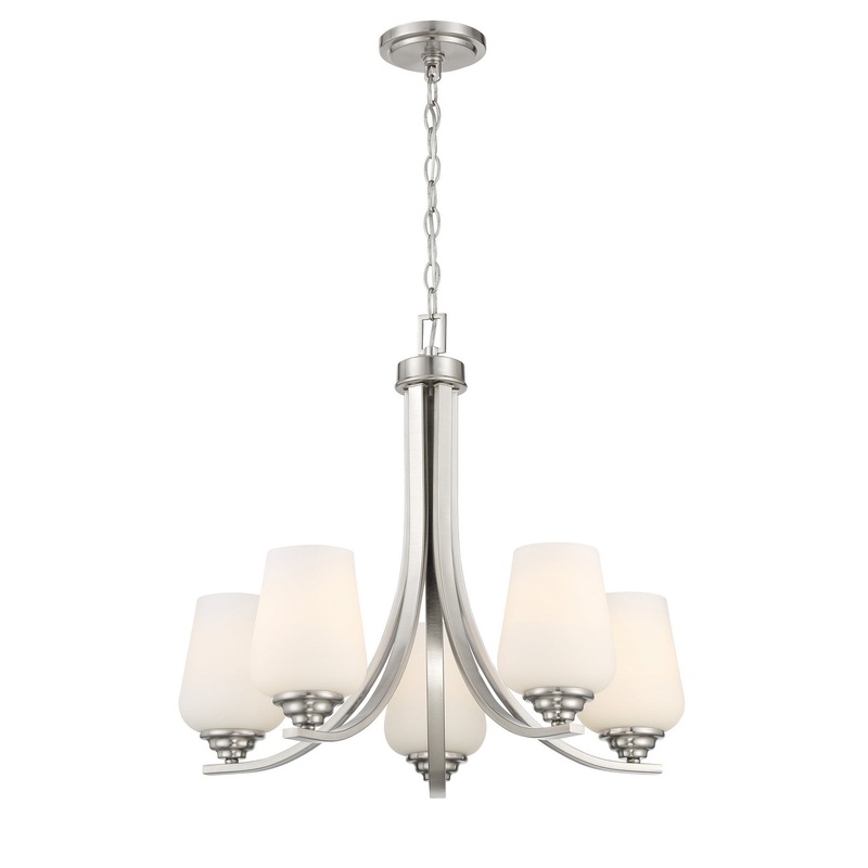 Minka-Lavery 4925-84 Shyloh Five Light Chandelier, Brushed Nickel