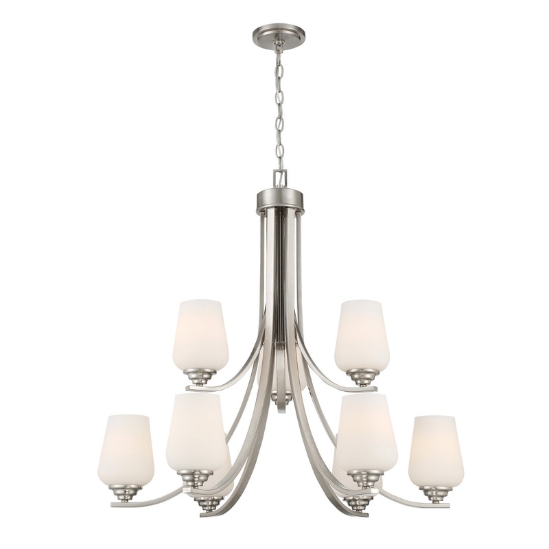 Minka-Lavery 4929-84 Shyloh Nine Light Chandelier, Brushed Nickel