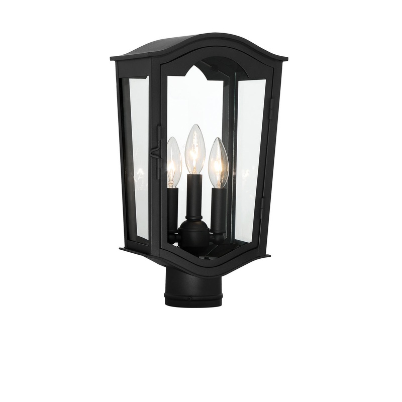 Minka-Lavery 73206-66 Houghton Hall Three Light Outdoor Post Mount, Sand Coal