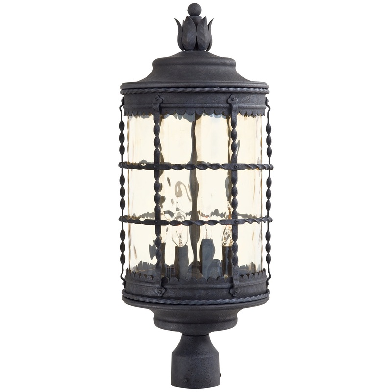 Minka-Lavery 8886-A39 Mallorca Four Light Post Mount, Spanish Iron