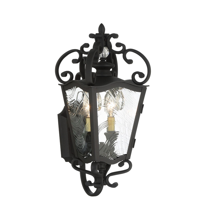 Minka-Lavery 9332-661 Brixton Ivy Two Light Outdoor Lantern, Coal W/Honey Gold Highlight