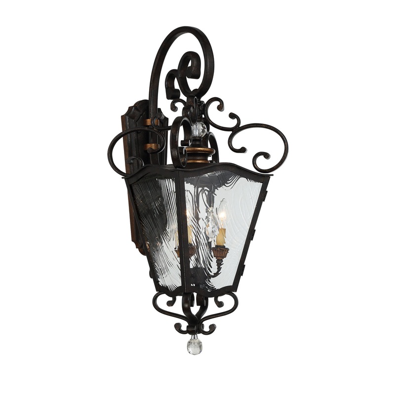 Minka-Lavery 9333-270 Brixton Ivy Three Light Outdoor Lantern, Terraza Village Aged Patina