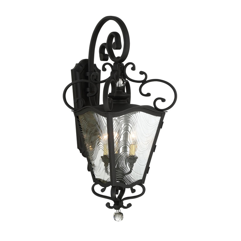 Minka-Lavery 9333-661 Brixton Ivy Three Light Outdoor Lantern, Coal W/Honey Gold Highlight