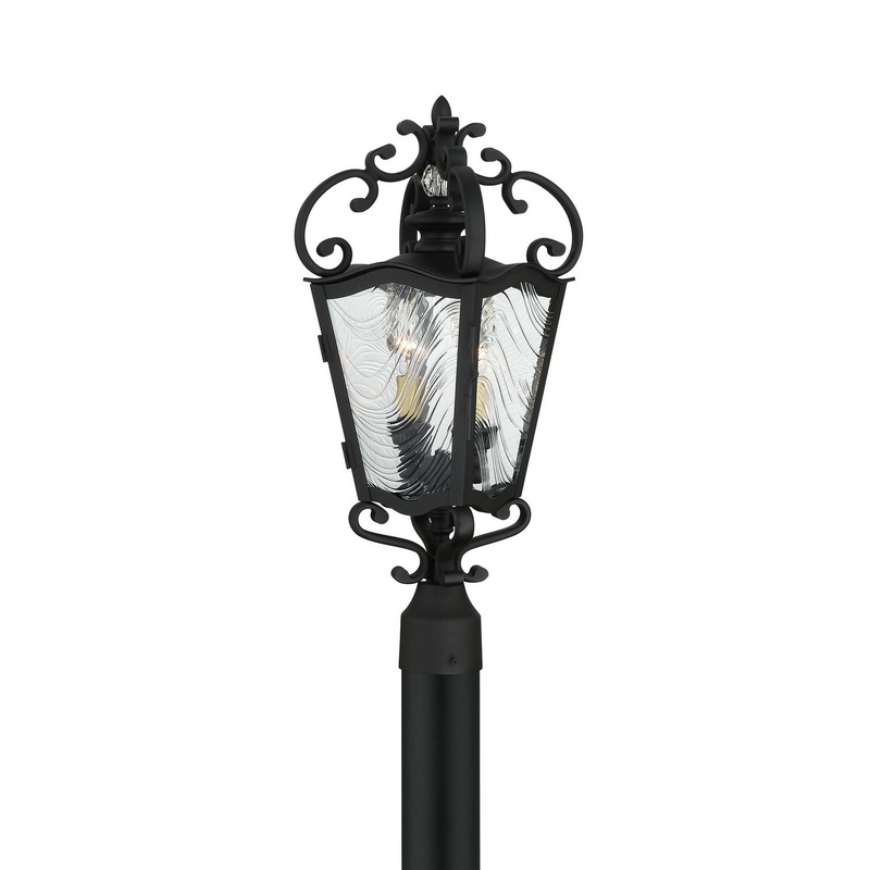 Minka-Lavery 9335-661 Brixton Ivy Two Light Outdoor Post Mount, Coal W/Honey Gold Highlight