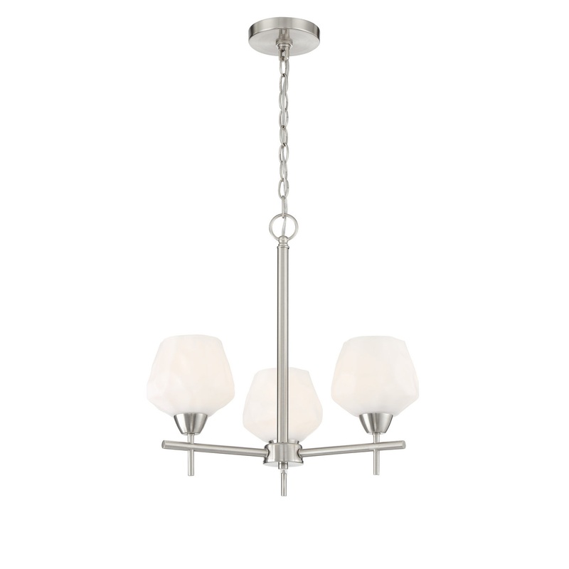 Minka-Lavery 2173-84 Camrin Three Light Chandelier, Brushed Nickel