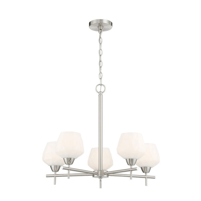 Minka-Lavery 2175-84 Camrin Five Light Chandelier, Brushed Nickel