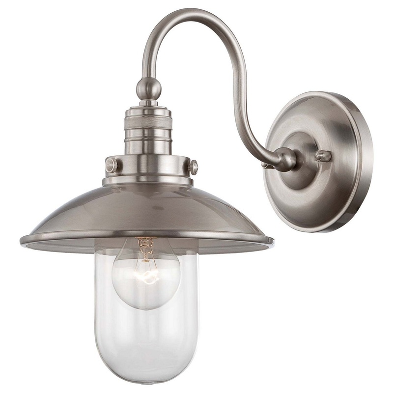 Minka-Lavery 71162-84 Downtown Edison One Light Wall Mount, Brushed Nickel