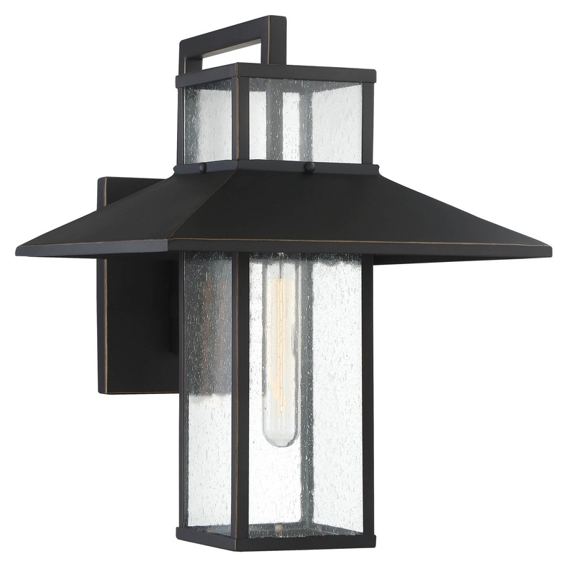 Minka-Lavery 73151-143C Danforth Park One Light Outdoor Wall Mount, Oil Rubbed Bronze W/ Gold Highlights
