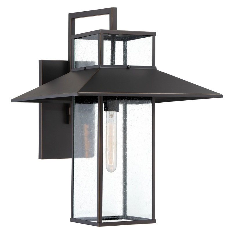 Minka-Lavery 73153-143C Danforth Park One Light Outdoor Wall Mount, Oil Rubbed Bronze W/ Gold Highlights