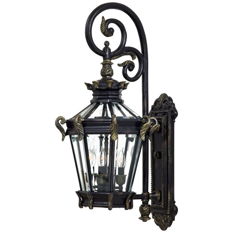 Minka-Lavery 8932-95 Stratford Hall Four Light Wall Mount, Heritage W/ Gold Highlights