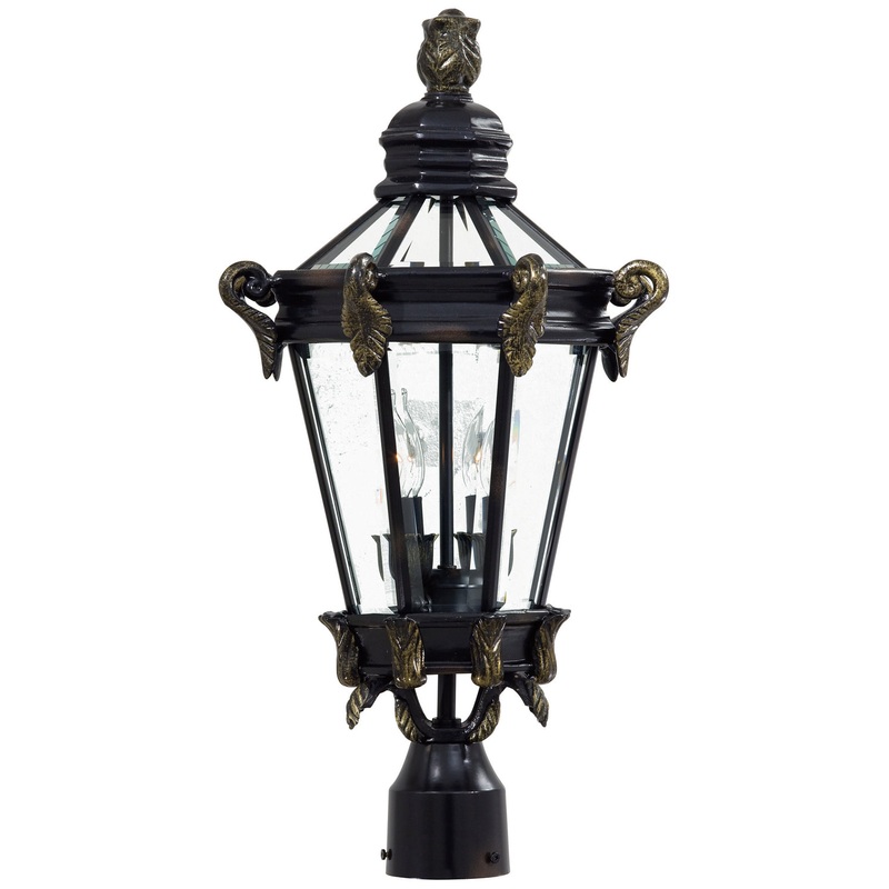 Minka-Lavery 8935-95 Stratford Hall Two Light Post Mount, Heritage W/ Gold Highlights
