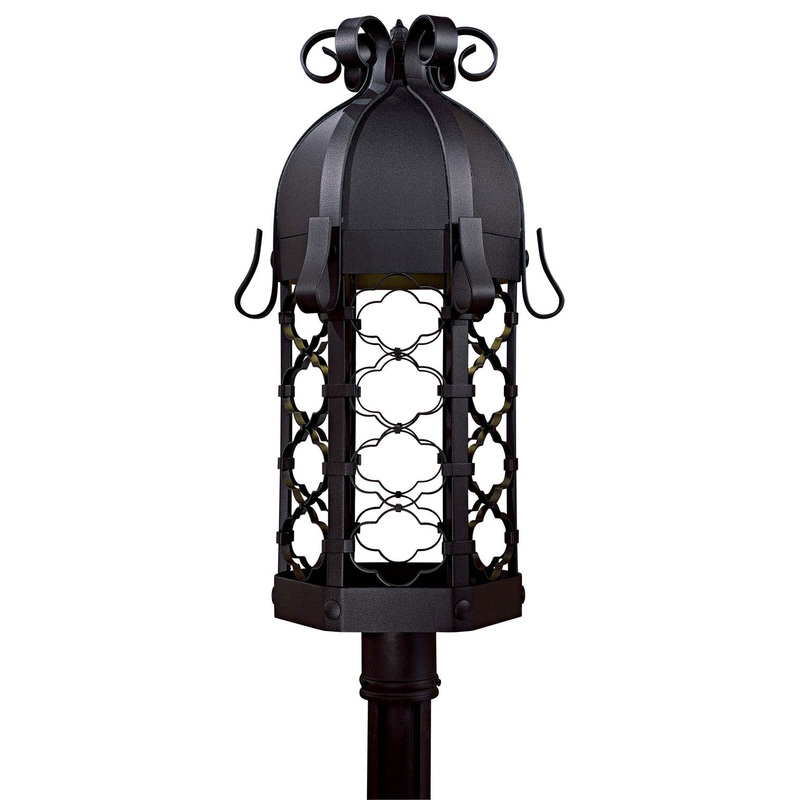 Minka-Lavery 9246-1-66-PL Montalbo One Light Outdoor Post Mount, Coal