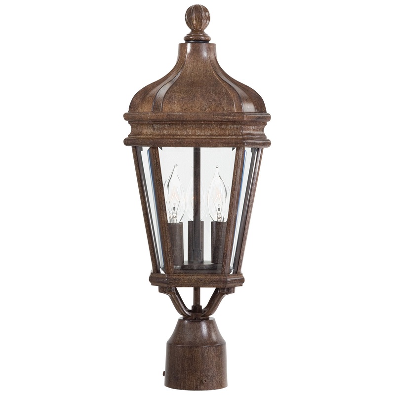 Minka-Lavery 8695-61 Harrison Three Light Post Mount, Vintage Rust