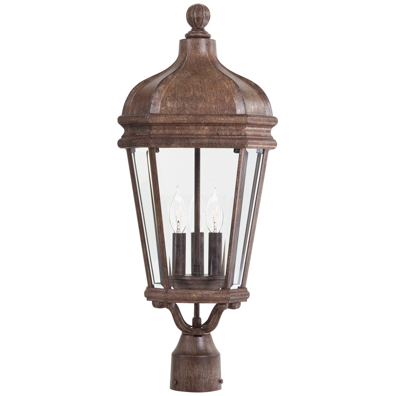 Minka-Lavery 8696-61 Harrison Three Light Post Mount, Vintage Rust