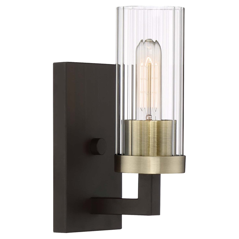 Minka-Lavery 3041-560 Ainsley Court One Light Bath, Aged Kinston Bronze w/Brushed Brass