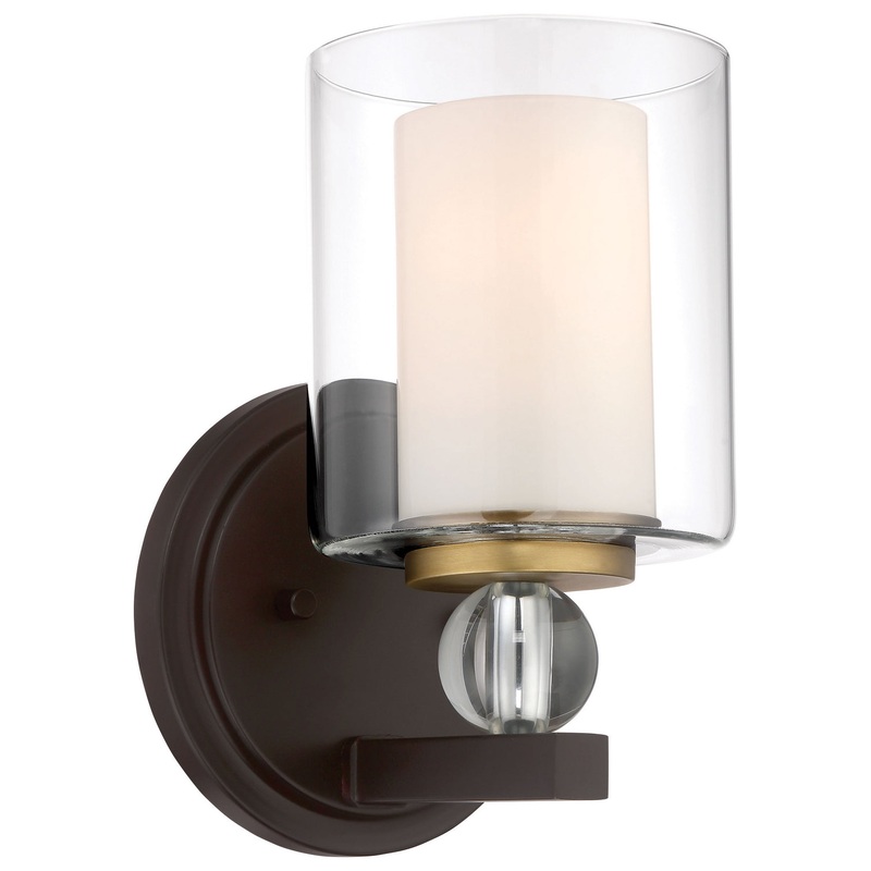 Minka-Lavery 3071-416 Studio 5 One Light Bath, Painted Bronze W/Natural Brush