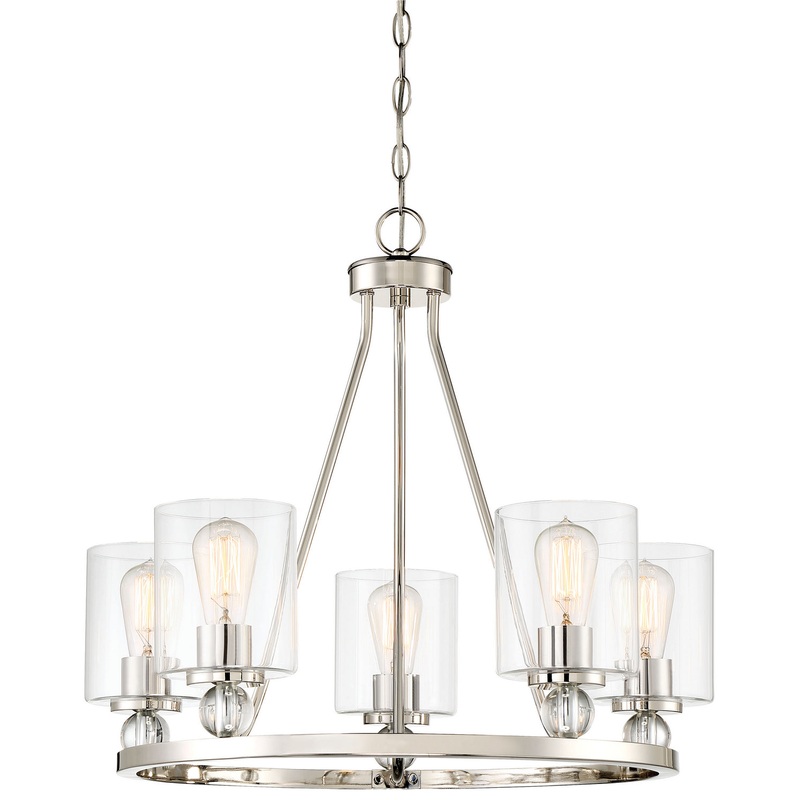 Minka-Lavery 3075-613 Studio 5 Five Light Chandelier, Polished Nickel
