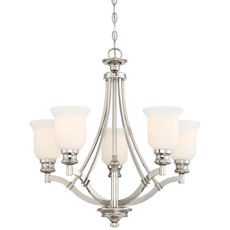 Minka-Lavery 3295-613 Audrey'S Point Five Light Chandelier, Polished Nickel